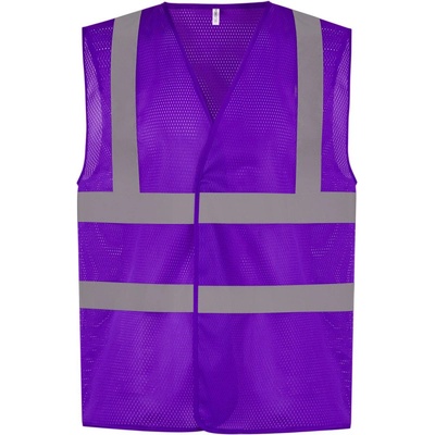 Yoko vesta HVW120 Hi Vis síťovaná výstražná Purpurová