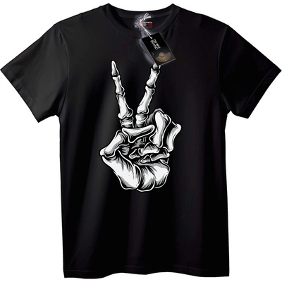 NOONEBRAND Тениска Скелет с мирен знак - 5XL, Black