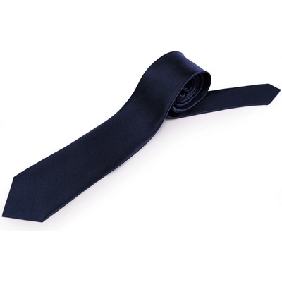 Saténová kravata jednobarevná 3 modrá tmavá – Zboží Mobilmania