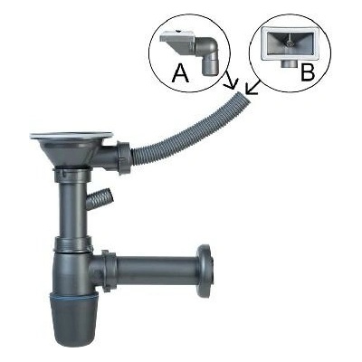 Novaservis Sifóny - Drezový sifón, 89 mm, plast NSP89