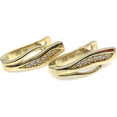 Jan Kos jewellery zlaté náušnice s bílým kamenem 59628010