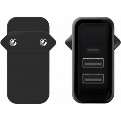 Samsung Захранване за ел. мрежа с 2 x USB-A и 1 x USB-C изходи за мобилни устройства - Samsung KeyCo 3-in-1 Adapter 25W (черен) (GP-U999SOPCFEA)