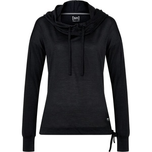 super. natural Дамски вълнен пуловер super. natural Women's Funnel Hoody - Jet Black (117-0865-0214)