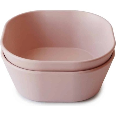 Mushie hranatá miska 2 kusy Blush