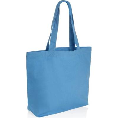 Nákupná taška s vreckom Impact z 285g recykl. canvas, modrá
