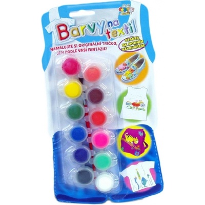 Barvy na textil štětec 12ks na kartě
