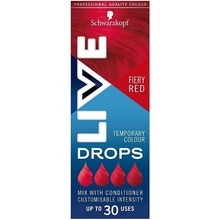 Schwarzkopf LIVE Drops zmývateľný farebný tieň Fiery Red 30 ml