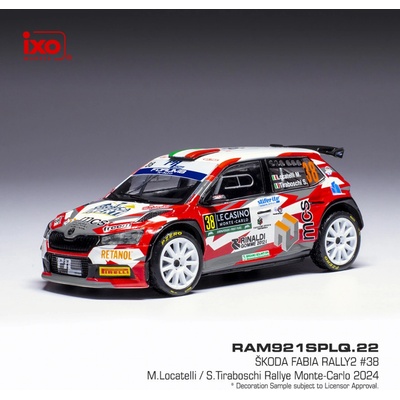 IXO Škoda Fabia Rally2 Rallye Monte Carlo 2024 38 Locatelli Tiraboschi 1:43