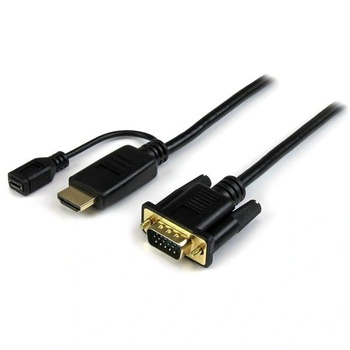 StarTech StarTech. com HD2VGAMM3 адаптер за видео кабел 0, 9 м VGA (D-Sub) HDMI + Micro USB Черен (HD2VGAMM3)