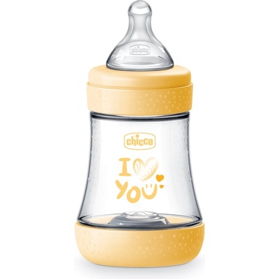 Chicco Perfect 5 бебешко шише 0 m+ Slow Flow Yellow 150ml
