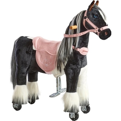 Ponnie Mechanický jezdicí kůň Domino S s růžovým sedlem – Zboží Dáma