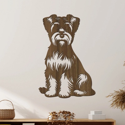 dřevo života Dřevěný obraz Dandie Dinmont Terrier Rozměry (cm): 54x80, Zvolte barvu dekoru: Ořech