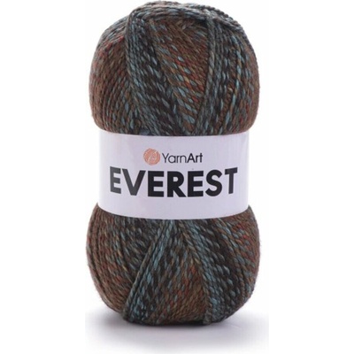 Yarn Art příze Everest 7046 Pastelový tyrkys, hnědá, červená