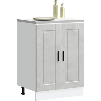 vidaXL Кухненски шкаф Porto, бетонно сив, инженерно дърво (853921)