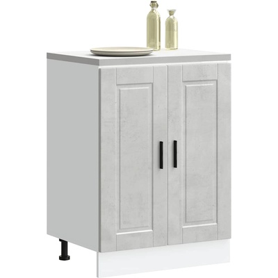 vidaXL Кухненски шкаф Porto, бетонно сив, инженерно дърво (853921)