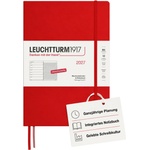 Leuchtturm1917 Weekly Calendar 2027 Composition (B5) with Notebook - German Appointment Planner, Cherry, January-December 2027, Weekly Overview on the Left + Notes Page on the Right - 400040 (400040)