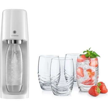 Sodastream Spirit One Touch, lahev a 4 skleničky