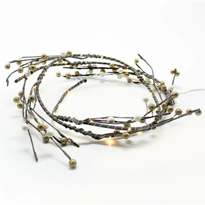 ACA Lighting vánoční věnec s perličkami 30 mini LED teplá bílá 30 cm XFPEARL302A – Zbozi.Blesk.cz