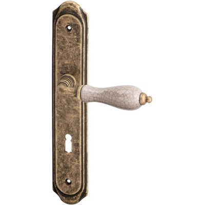 AC-T Servis ANTIK patina bronz/porcelán - oválné štítové kování 72 mm – BB –