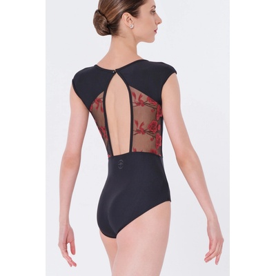 Wear Moi trikot s kvetinovou sieťkou Leo108 čierne /červená