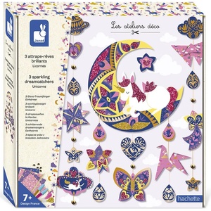 Janod Творчески комплект Janod - Kапан за сънища, еднорози, 3 броя (J07803) - baby