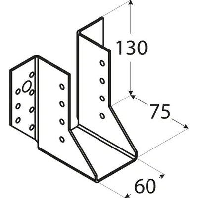 Domax WB15 trámová topánka 60x130x75x2, 0 mm