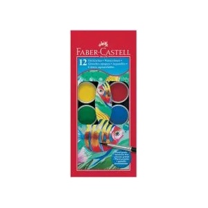 Faber-Castell Водни бои 12 цвята + четка