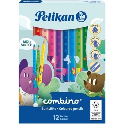 Pelikan Combino farbičky so zvieracími motívmi silné 12ks 00811194