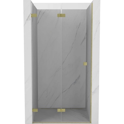 Mexen Lunar-F сгъваеми душ врати леви 95 см, прозрачни, златни четкани - 836-095-000-55-00-L (836-095-000-55-00-L)