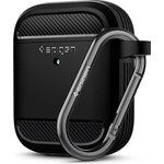 Spigen RUGGED ARMOR Силиконов калъф, устойчив на удар, карабинер, ЧЕРЕН Apple AirPods ASD01117 (ASD01117)