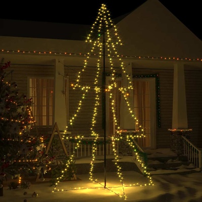 vidaXL Коледна елха конус, 360 LED, за закрито и открито, 143x250 см (328591)