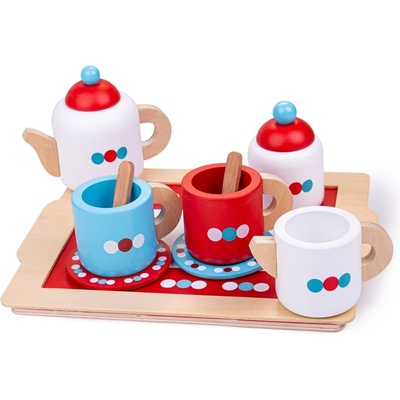 Bigjigs Toys čajový servis s puntíky