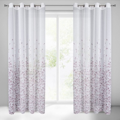 Takoy Dekorační závěs NOEMI z lehkého etamínu s potiskem drobných lístků 140 x 250 cm-HF-416773 | 140 x 250 cm