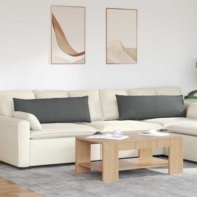 vidaXL Диван възглавници 2 pcs Тъмен сив 120 x 40 cm текстил (42013783)