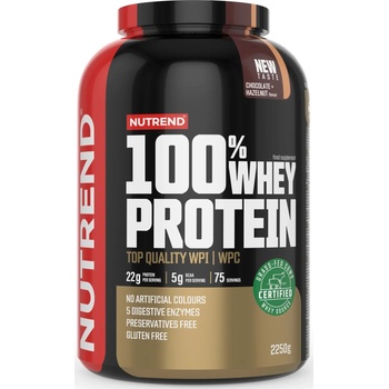 Nutrend 100% Whey Protein, шоколад с лешник, 2250 g, Nutrend