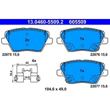 Sada brzdových platničiek, vždy 4 kusy v sade ATE 13.0460-5509.2 (13046055092)