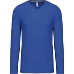 Kariban v-neck k358 / Мъжка тениска с дълъг ръкав - светло кралско синьо s (20k35834801)