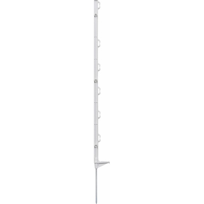 Mobilná plastová tyčka na elektrický ohradník, dĺžka 86 cm, 6 očiek, biely