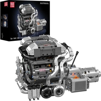 Mould King 10201 Automobilový 16válcový motor BUG W16 s převodovkou
