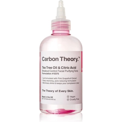 Carbon Theory Tea Tree Oil & Citric Acid дълбоко почистващ тоник за проблемна кожа, акне 250ml