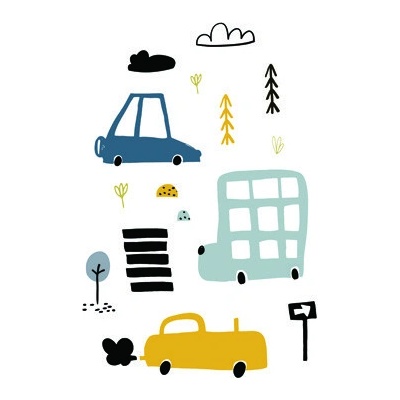 Panel na batoh z nepromokavého polyesteru 50x40 boys cars