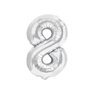 PartyPal Fóliové balónky stříbrné č. 0- 9 70cm Číslo: 8