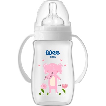 Image 1 of Wee Baby Шише за хранене с дръжки Wee Baby - Safari, PP, 250 ml, слон (484)