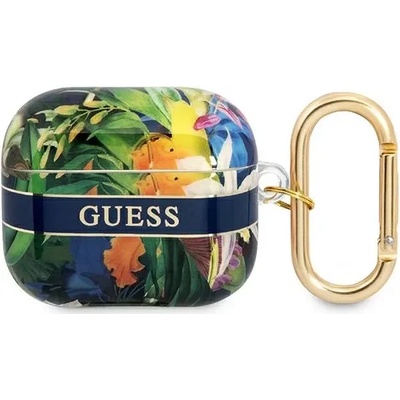 Guess Калъф Guess GUA3HHFLB за AirPods 3, син, Flower Strap Collection (GUA3HHFLB)
