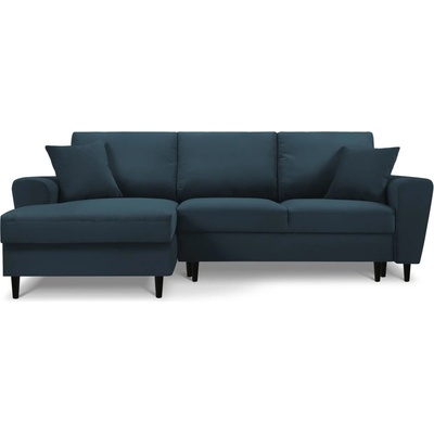 Cosmopolitan Design Тъмносин разтегателен ъглов диван с място за съхранение от рипсено кадифе (ляв ъгъл) Kyoto - Cosmopolitan Design (COS_LCF_72_F1_KYOTO5)