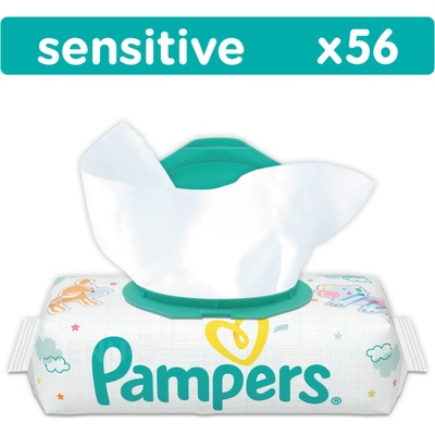 Pampers Sensitive detské čistiace utierky 56 ks