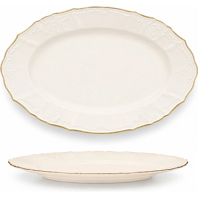 Bernadotte servírovací ovál ivory zlatá linka 340 mm, Thun 1794