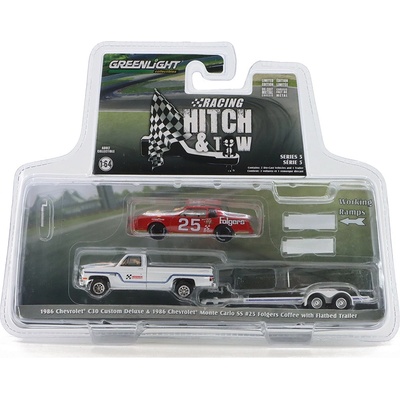 GreenLight Chevrolet C30 Custom Deluxe + Chevrolet Monte Carlo SS 25 Folgers Coffee 1986 1:64