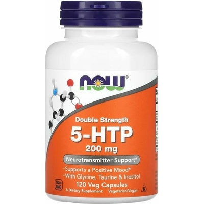 Now Foods 5-HTP Dvojitá sila 200 mg 120 Veg Kapsula