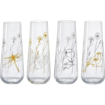 Crystalex Sklenice na prosecco MEADOW 4 x 250 ml